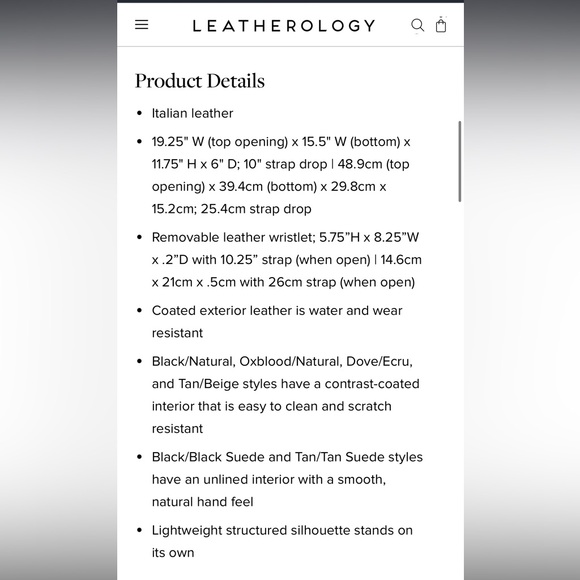 Leatherology Belmont Black Leather Tote - Picture 4 of 4